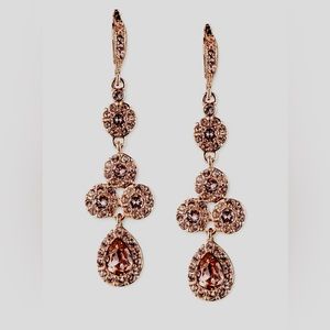 GIVENCHY Rose Gold-Tone Crystal Element Linear Drop Earrings